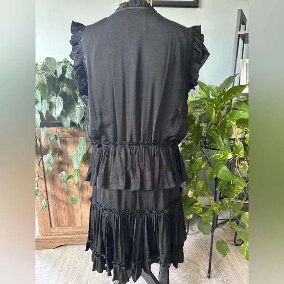Sam Edelman Black Tiered Ruffle Minidress, size Medium. NWT. - Picture 6 of 6